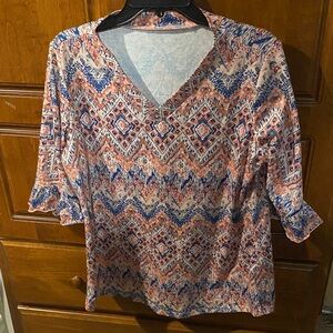 Women's Multicolor V-Neck Top